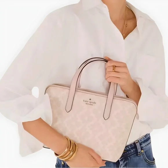 Kate Spade Pink Signature Small Tote Bag VEGAN - Picture 13 of 14